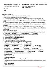 Đề kiểm tra giữa học kì 1 môn Công nghệ Khối 6 - Năm học 2021-2022